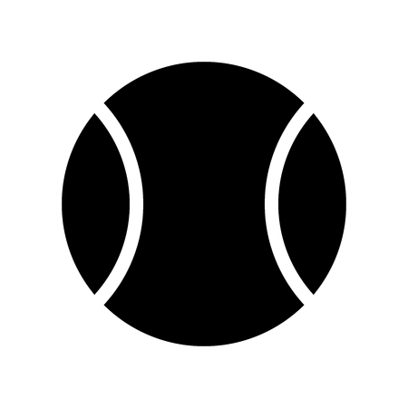 Tennis ball. Vector black icon on white background. Isolatedのイラスト素材