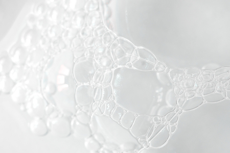White Foam transparent texture, soap bubblesの写真素材