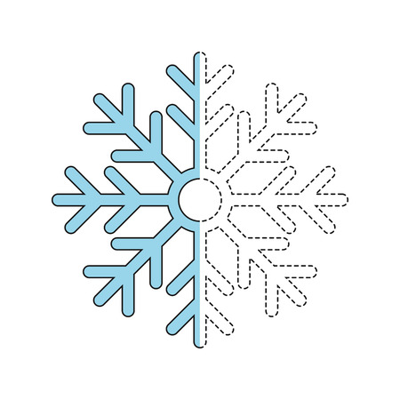 Vector drawing worksheet for kids Simple educational game for kids. Illustration of snowflake for toddlersのイラスト素材