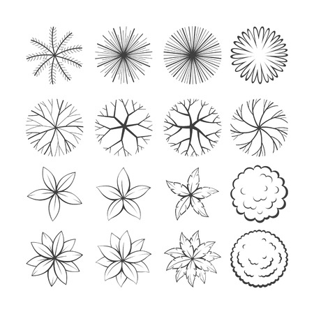 Plants top view for landscape illustration. Vector elements for your designのイラスト素材