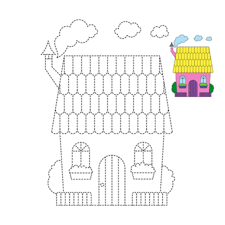 Vector illustration of funny house for coloring book.のイラスト素材
