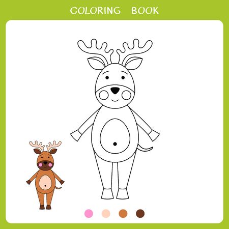 Vector illustration of deer for coloring bookのイラスト素材