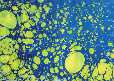 Hand painted abstract blue and yellow background