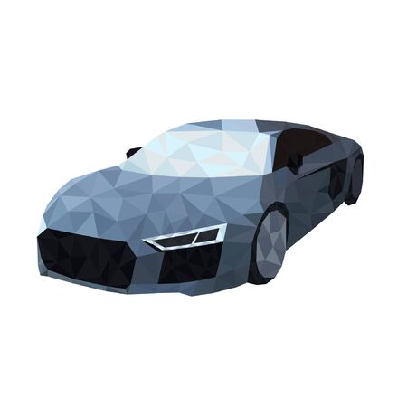 Colorful polygonal style design of dark grey sport carのイラスト素材