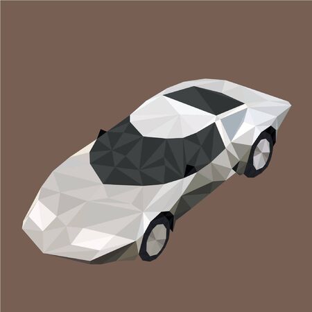 Colorful polygonal style design of silver speed sport carのイラスト素材