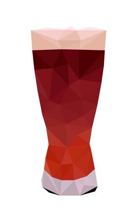 Colorful polygonal style design of dark beer in tall transparent glassのイラスト素材