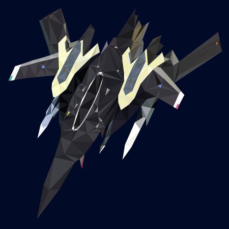 Colorful polygonal style design of fantastic cosmic spaceshipのイラスト素材