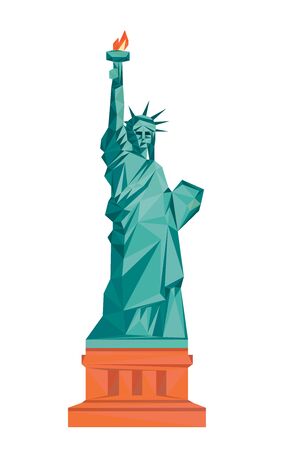 Colorful polygonal style design of american statue of libertyのイラスト素材