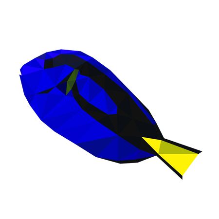 Colorful polygonal style design of dark blue fishのイラスト素材