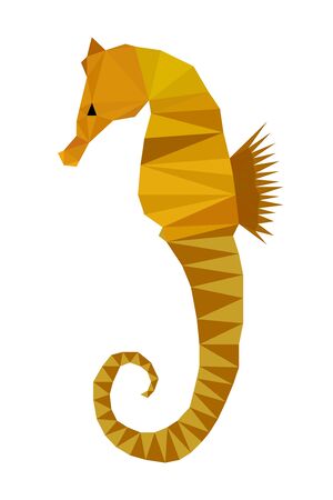 Colorful polygonal style design of yellow sea horseのイラスト素材