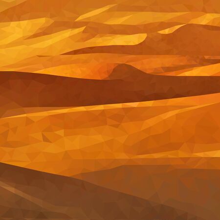 Desert polygonal background, orange sand landscapeのイラスト素材