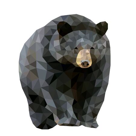 Low poly wild vector black bearのイラスト素材