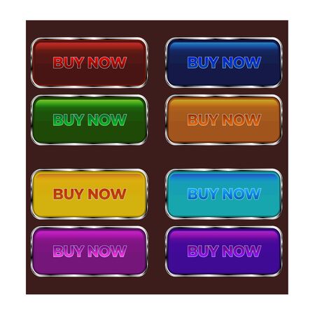 retro style buttons set for game, flash, web, slot uiのイラスト素材