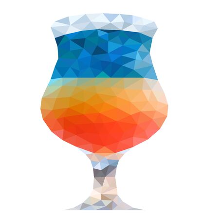 Blue and red polygon coctailのイラスト素材