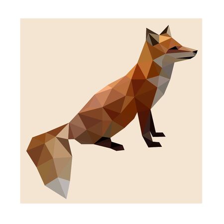 Low poly wild vector foxのイラスト素材