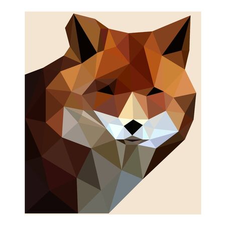 Polygon origams lines wild fox headのイラスト素材