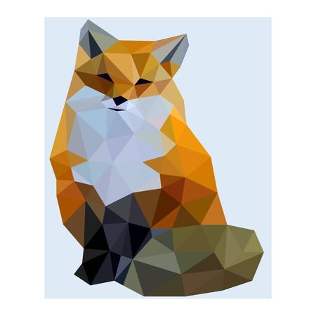 Polygons vector lines wild foxのイラスト素材