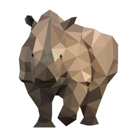 Low poly wild vector rhino artworkのイラスト素材