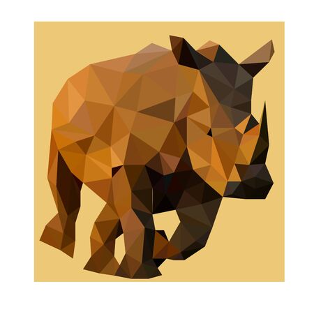 Low poly wild vector safari rhinoのイラスト素材