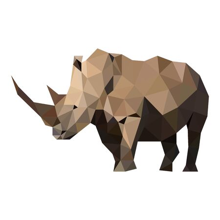 Polygons vector lines wild rhinoのイラスト素材