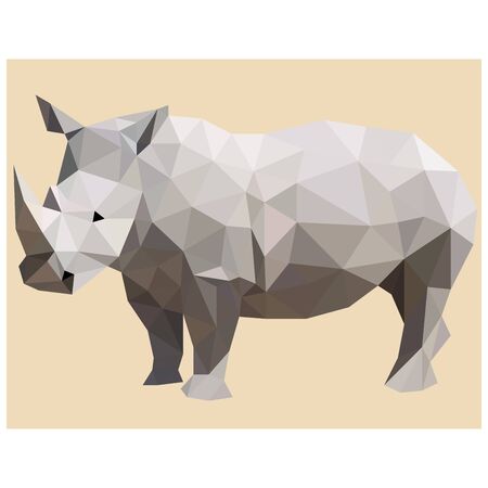 Polygon origams lines geometric wild rhinoのイラスト素材
