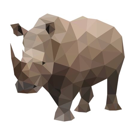 Low poly wild vector rhinoのイラスト素材