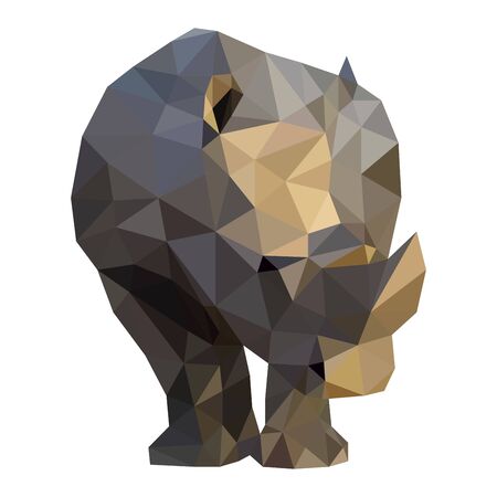 Polygon vector origami nature rhinoのイラスト素材