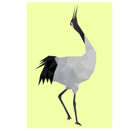 Low poly illustration of craneのイラスト素材