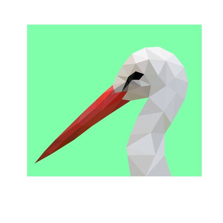 Low poly wild vector storkのイラスト素材