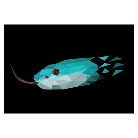 Colorful polygonal style design of blue snakeのイラスト素材