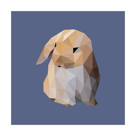 Low poly illustration of rabbitのイラスト素材