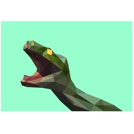 Colorful polygonal style design of green snakeのイラスト素材