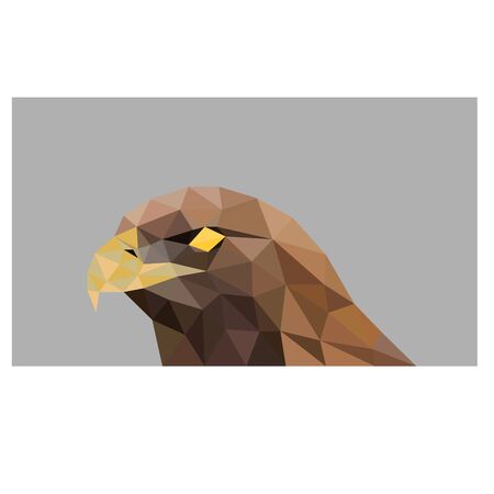 Low poly illustration of brown eagleのイラスト素材