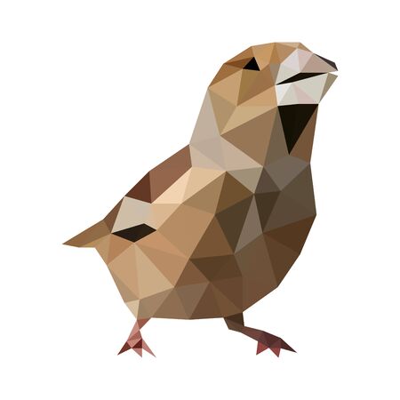 Polygonal art beauty origami birdのイラスト素材