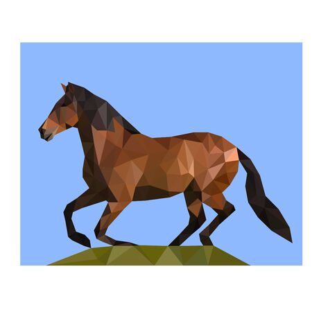 Polygon shape triangle vector horseのイラスト素材