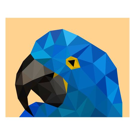 Polygonal head wild color blue parrotのイラスト素材