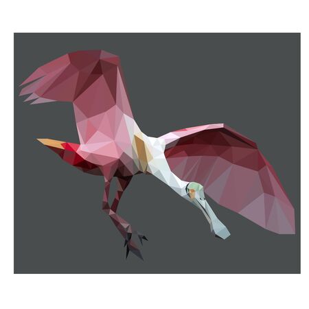Polygonal art beauty pink birdのイラスト素材