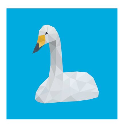 Colorful polygonal style design of duckのイラスト素材