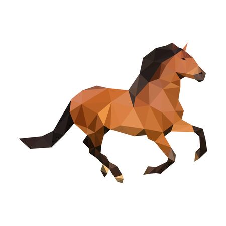 Polygon triangle vector brown horseのイラスト素材