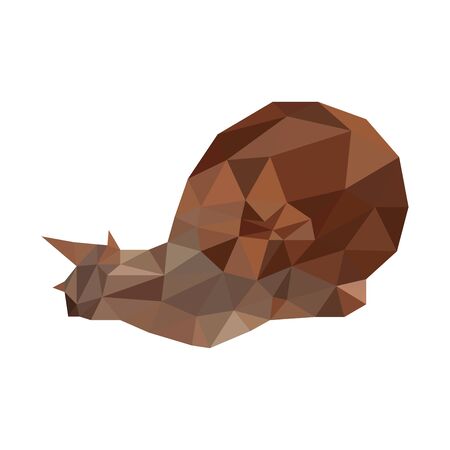 Low poly illustration of snailのイラスト素材