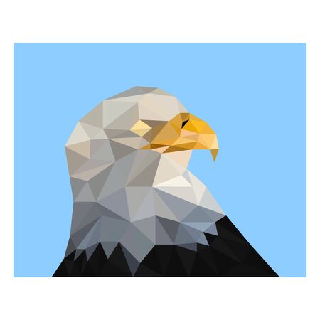 Low poly illustration of white eagleのイラスト素材