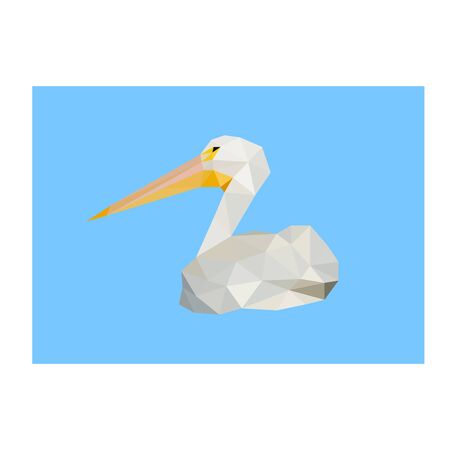 Low poly illustration of pelicanのイラスト素材