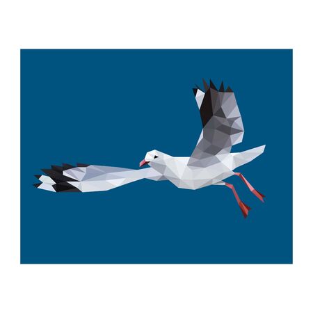 Colorful polygonal style design of gullのイラスト素材