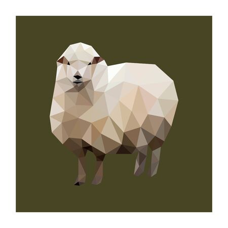 Colorful polygonal style design of sheepのイラスト素材