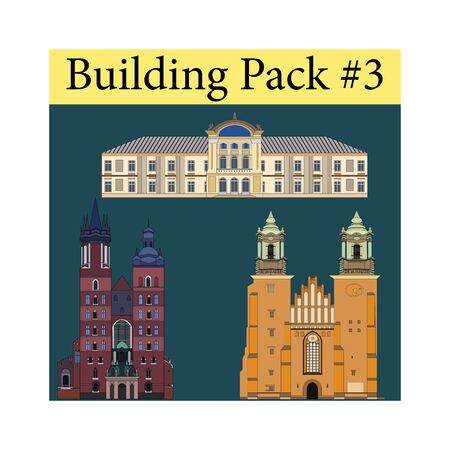 Vector city public buildings set urban buildings facades and architectural structures EPS 10のイラスト素材