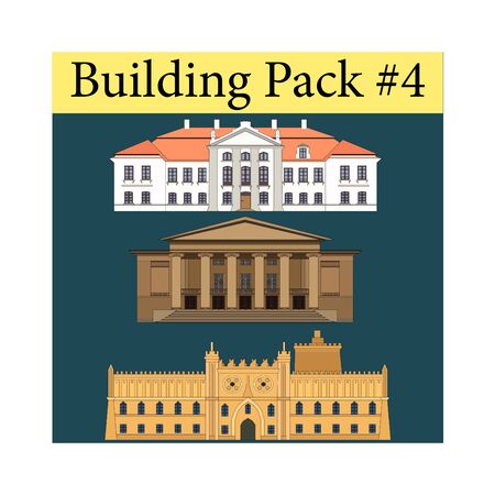Vector city public buildings set urban buildings facades and architectural structures EPS 10のイラスト素材