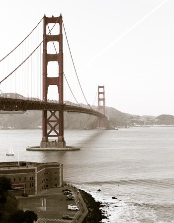 the famous Golden Gate Bridge, San Francisco in the afternoon, USAの写真素材