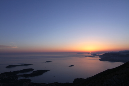 Sunset over the Adriatic Sea Croatia in summer.の写真素材