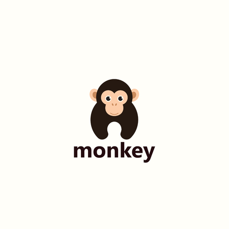 Vector illustration of monkey. Symbol 2016. Simple geometric icon.のイラスト素材