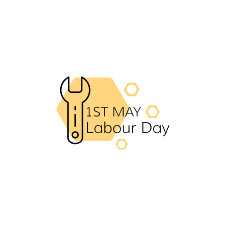 Labour day concept. Labor day greeting card. Vector illustration. EPS 8.のイラスト素材